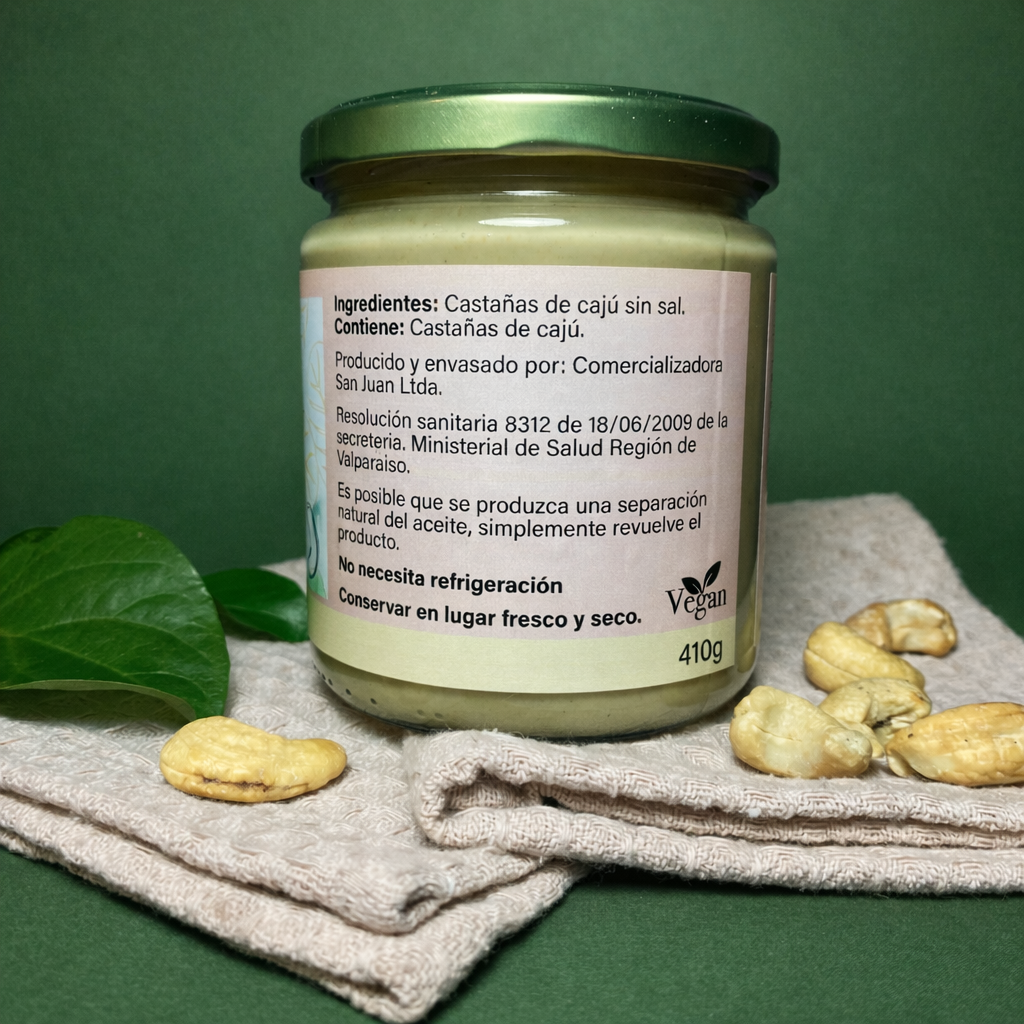 Mantequilla de Caju 100% natural 410grs