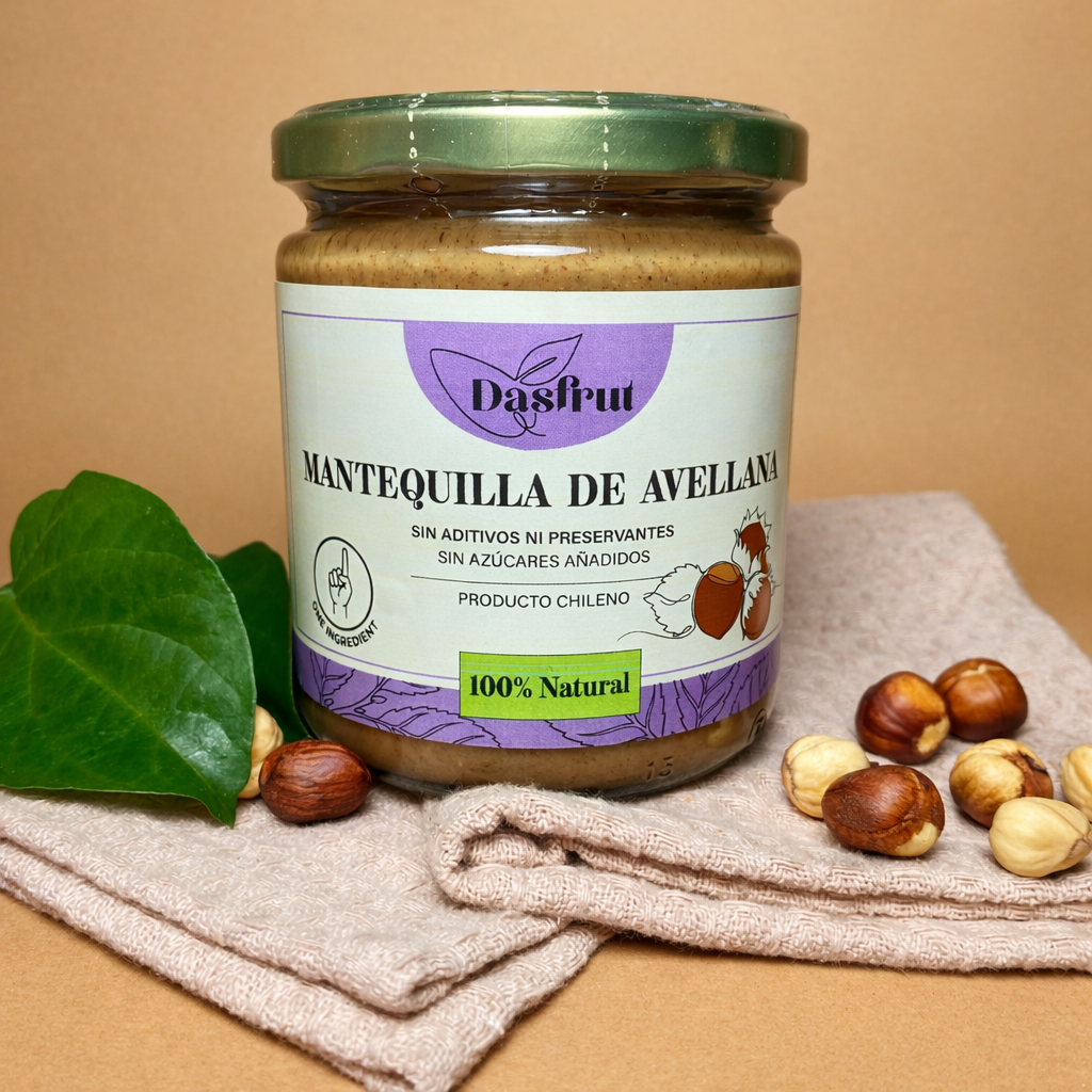 Mantequilla de Avellanas Europeas 100% natural 410grs