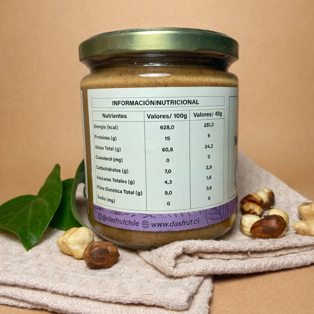 Mantequilla de Avellanas Europeas 100% natural 410grs