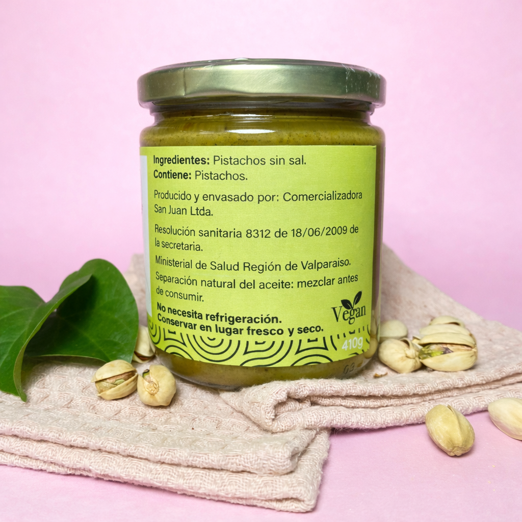 Mantequilla de Pistachos  100% natural 410grs
