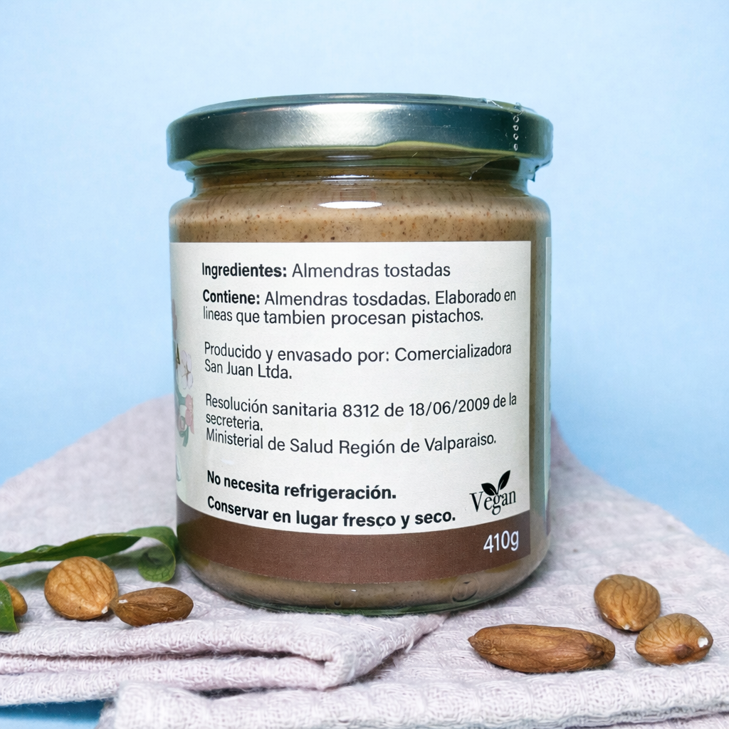 Mantequilla de Almendra 100% natural 410grs